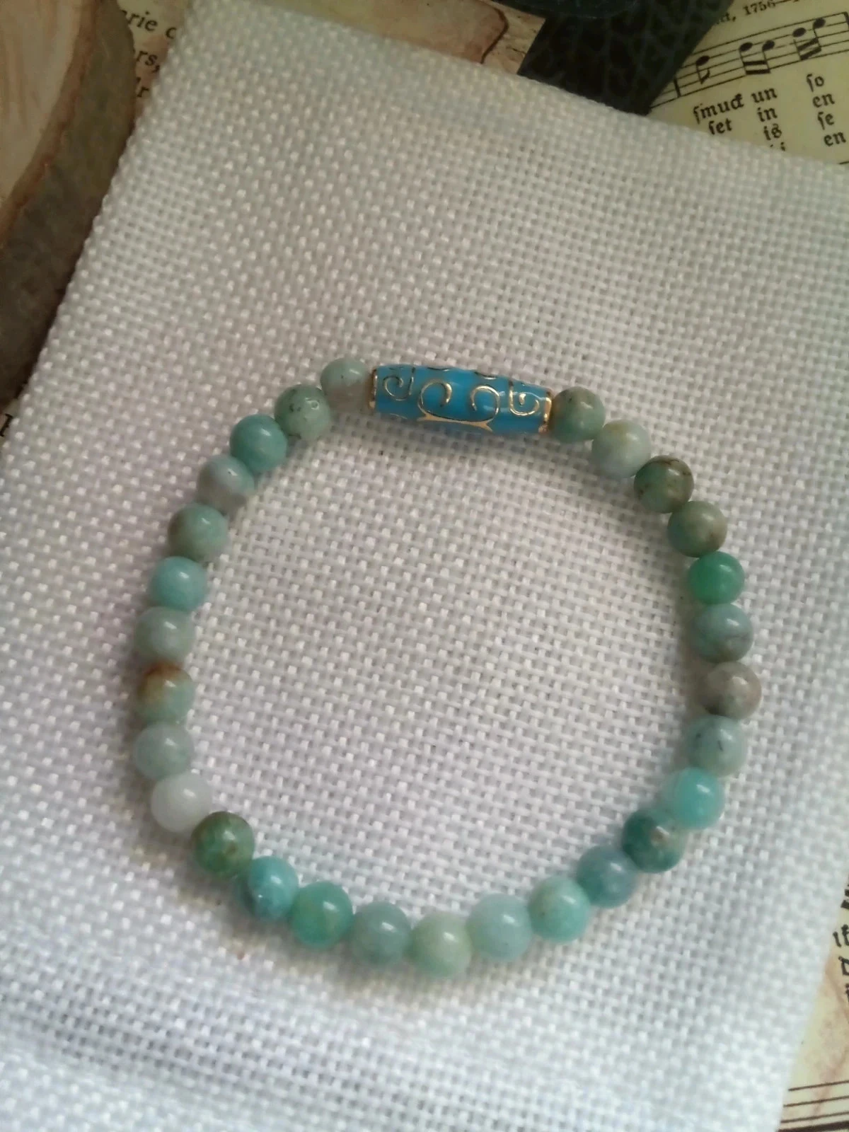 Bracelet bouddhiste amazonite – photo 3